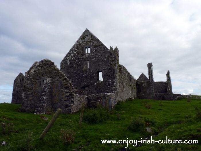 Rear view of Ross Abbey, Headford, County Galway.