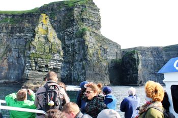 The Moher Cliffs seen from the sea, County Clare, Ireland.