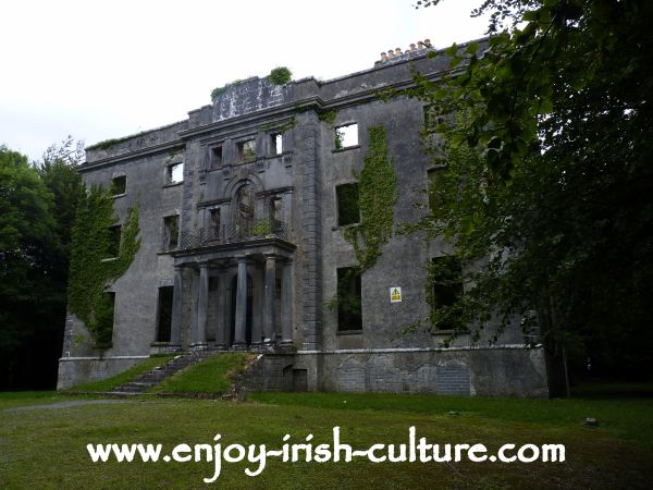 Moore Hall in County Mayo, Ireland, the magnificent ruin of a big house which has a special place in Irish history.